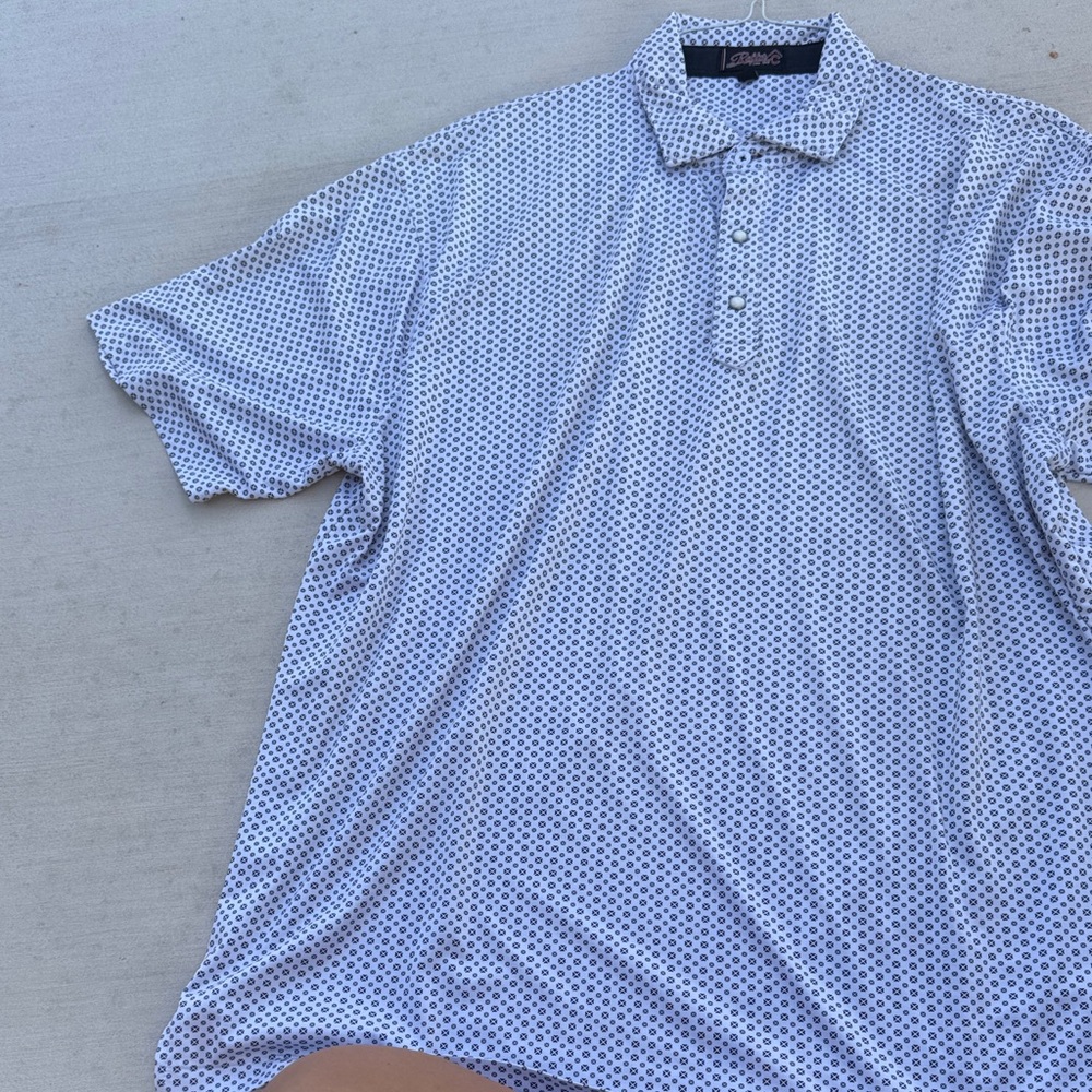 Rafter C black and White Geometric Polo Shirt